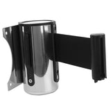Maxbell Stanchion Queue Barrier Wall Mount Crowd Control Retractable Ribbon 2m Black