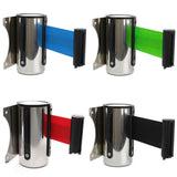 Maxbell Stanchion Queue Barrier Wall Mount Crowd Control Retractable Ribbon 3m Red