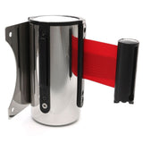 Maxbell Stanchion Queue Barrier Wall Mount Crowd Control Retractable Ribbon 3m Red
