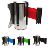 Maxbell Stanchion Queue Barrier Wall Mount Crowd Control Retractable Ribbon 3m Red