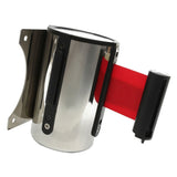 Maxbell Stanchion Queue Barrier Wall Mount Crowd Control Retractable Ribbon 3m Red