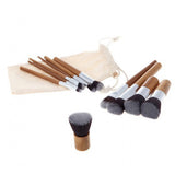Maxbell 9 Pieces Bamboo Handle Make up brushes Powder Foundation Blush Cosmetic Kit