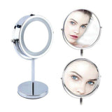 Maxbell Beauty Double-Sided Desktop Makeup Vanity Mirror LED Lighted 5x Magnifying Table Counter Cosmetic Shaving Stand Mirror