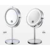 Maxbell Beauty Double-Sided Desktop Makeup Vanity Mirror LED Lighted 5x Magnifying Table Counter Cosmetic Shaving Stand Mirror