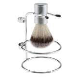 Maxbell Weighted Base Removable Alloy Silver Men's Shaving Brush Straight Holder Stand Soap Bowl Double Edge