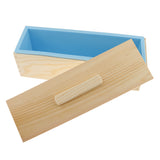 Maxbell Blue Flexible Rectangular Soap Silicone Loaf Mold Wood Box for 1200g Soap Making Supplies