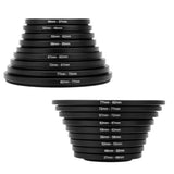 Maxbell 9pcs Step Up + 9pcs Step Down Ring Filter Stepping Adapter 37-82mm 82-37mm
