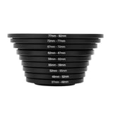 Maxbell 9pcs Step Up + 9pcs Step Down Ring Filter Stepping Adapter 37-82mm 82-37mm