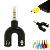 Maxbell 3.5mm Stereo Splitter Audio to Mic Headset Jack Plug Adapter for Smartphone Black