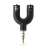 Maxbell 3.5mm Stereo Splitter Audio to Mic Headset Jack Plug Adapter for Smartphone Black