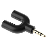 Maxbell 3.5mm Stereo Splitter Audio to Mic Headset Jack Plug Adapter for Smartphone Black