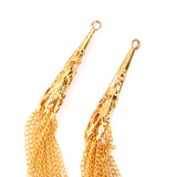 Maxbell 2pcs Gold Tassel Pendants Charms Jewelry Craft Making DIY