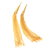 Maxbell 2pcs Gold Tassel Pendants Charms Jewelry Craft Making DIY