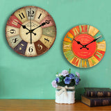 Maxbell Vintage Wall Clock Rustic Shabby Chic Home Kitchen Wooden 30cm Decor #16