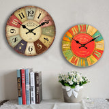 Maxbell Vintage Wall Clock Rustic Shabby Chic Home Kitchen Wooden 30cm Decor #16