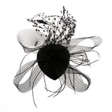 Maxbell Fashion Women Mini Top Hat Feather Fancy Dress Burlesque Halloween Costume Black