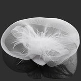Maxbell Hot Women Mini Top Hat Feather Fancy Dress Burlesque Halloween Costume White