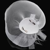 Maxbell Hot Women Mini Top Hat Feather Fancy Dress Burlesque Halloween Costume White