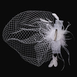 Maxbell Women Mini Top Hat Feather Fancy Dress Burlesque Halloween Party Costume White