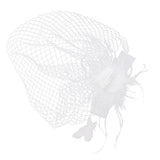 Maxbell Women Mini Top Hat Feather Fancy Dress Burlesque Halloween Party Costume White