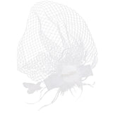 Maxbell Women Mini Top Hat Feather Fancy Dress Burlesque Halloween Party Costume White