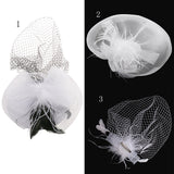 Maxbell Women Mini Top Hat Feather Fancy Dress Burlesque Halloween Party Costume White