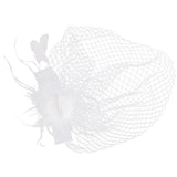 Maxbell Women Mini Top Hat Feather Fancy Dress Burlesque Halloween Party Costume White