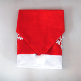 Maxbell Christmas Santa Red Hat Snowflake Decal Chair Cover Dinner Table Decor Gift