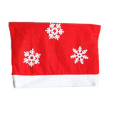 Maxbell Christmas Santa Red Hat Snowflake Decal Chair Cover Dinner Table Decor Gift