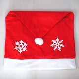 Maxbell Christmas Santa Red Hat Snowflake Decal Chair Cover Dinner Table Decor Gift