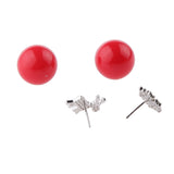 Maxbell Women Red Pearl Double sided Earrings Stud Crystal Snowflake Deer Christmas 16mm