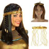 Maxbell Egyptian Cleopatra Beads Headband Women Queen Fancy Dress Snake Jewelry-Gold