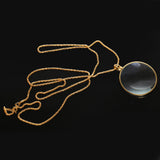 Maxbell Magnifying Glass 6x Magnifier Pendant Loupe w Golden Chain Monocle Necklace Jewelry