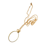 Maxbell Magnifying Glass 6x Magnifier Pendant Loupe w Golden Chain Monocle Necklace Jewelry