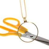 Maxbell Magnifying Glass 6x Magnifier Pendant Loupe w Golden Chain Monocle Necklace Jewelry