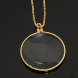 Maxbell Magnifying Glass 6x Magnifier Pendant Loupe w Golden Chain Monocle Necklace Jewelry