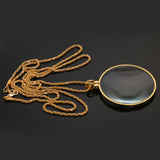 Maxbell Magnifying Glass 6x Magnifier Pendant Loupe w Golden Chain Monocle Necklace Jewelry