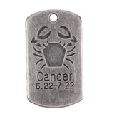 Maxbell 10Pcs Square Cancer Pendant Horoscope Zodiac Sign Charm Jewelry DIY Making