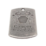 Maxbell 10Pcs Square Cancer Pendant Horoscope Zodiac Sign Charm Jewelry DIY Making