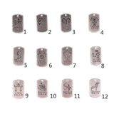 Maxbell 10Pcs Square Aquarius Pendant Horoscope Zodiac Sign Charms Jewelry DIY Making