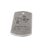 Maxbell 10Pcs Square Aquarius Pendant Horoscope Zodiac Sign Charms Jewelry DIY Making