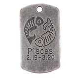 Maxbell 10Pcs Square Pisces Pendant Horoscope Zodiac Sign Charm Jewelry DIY Making