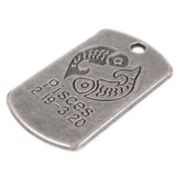 Maxbell 10Pcs Square Pisces Pendant Horoscope Zodiac Sign Charm Jewelry DIY Making