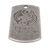 Maxbell 10Pcs Square Pisces Pendant Horoscope Zodiac Sign Charm Jewelry DIY Making