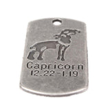 Maxbell 10x Square Capricorn Pendant Horoscope Zodiac Sign Charm Jewelry DIY Making