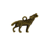 Maxbell Retro Steampunk 3D Howling Wolf Charms Pendants Jewelry DIY Bronze Pack of 30Pcs