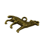 Maxbell Retro Steampunk 3D Howling Wolf Charms Pendants Jewelry DIY Bronze Pack of 30Pcs