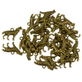 Maxbell Retro Steampunk 3D Howling Wolf Charms Pendants Jewelry DIY Bronze Pack of 30Pcs