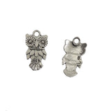 Maxbell Retro Tibetan Silver Owl Bird Charms Pendants DIY Jewelry Making Findings Pack of 50Pcs