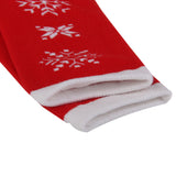 Maxbell 1 Pair 80% Cotton Unisex Soft Winter Warm Snowflake Pattern Red Christmas Crew Socks